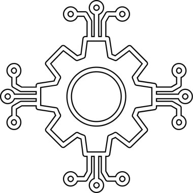 dişli simgesi. Web için vites vektör simgelerinin özet çizimi