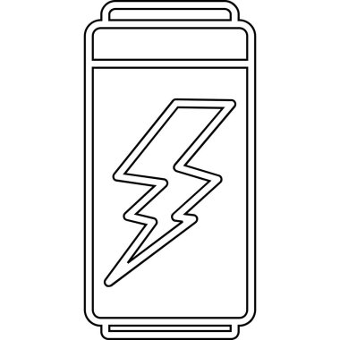 pil ikonu tasarımı, güç teknolojisi enerjisi ve güç temalı vektör çizimi