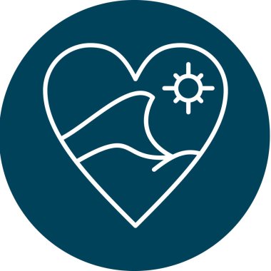 Kalp ikonu vektör illüstrasyonu