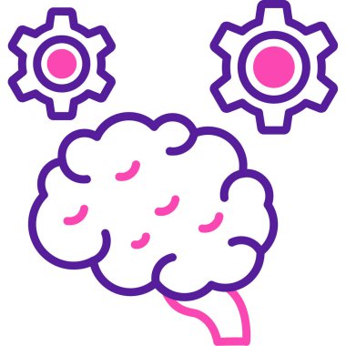 Beyin. Web simgesi basit illüstrasyon