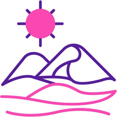 Dağlardaki bir kadının vektör çizimi