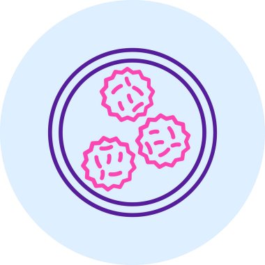 Bakteri simgesi. Web için basit mikrop vektör simgeleri çizimi