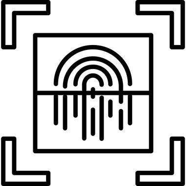 Parmak izi. Web simgesi basit illüstrasyon