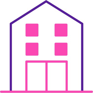 Eve. Web simgesi basit illüstrasyon