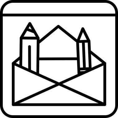 Zarf posta vektör simgesi