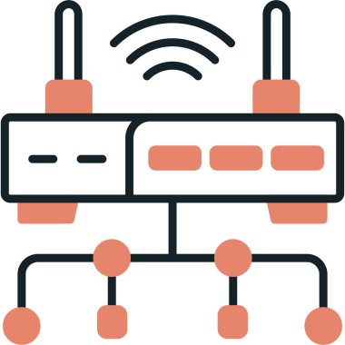 Kablosuz. Web simgesi basit illüstrasyon