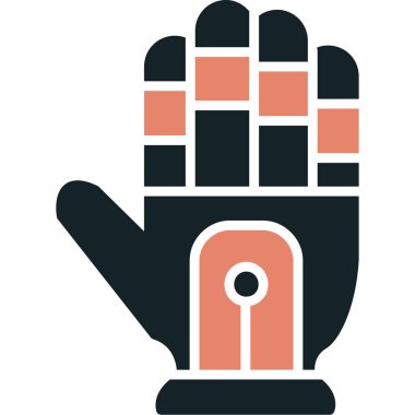 Bir anahtar simgesini tutan el, basit vektör illüstrasyonu