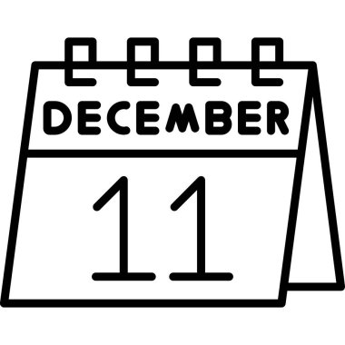 19 Aralık vektör simgesine sahip takvim