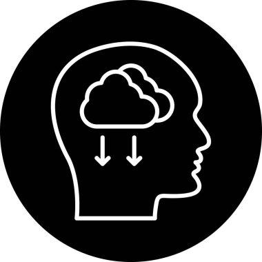 Beyin vektörü simgesi modern basit vektör illüstrasyonu