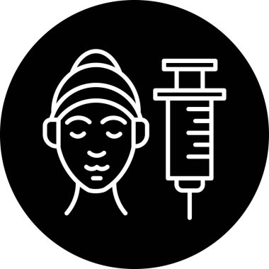 Doktor, şırınga ve tıbbi ikonun vektör çizimi