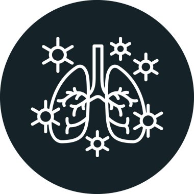 Akciğerler vektör ikonu. biçim düz sembol, gri renk, yuvarlak açılar, beyaz arkaplan.