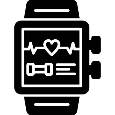 akıllı saat kalp vektör simgesi