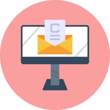 Mesaj var. Web simgesi basit illüstrasyon