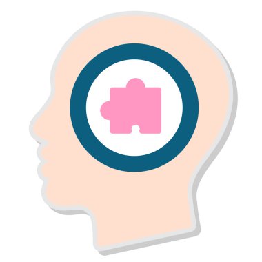 Beyin. Web simgesi basit illüstrasyon