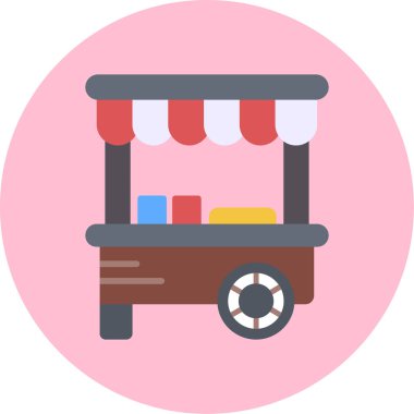 El arabası. Web simgesi basit illüstrasyon