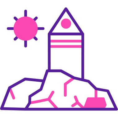 Roket. Web simgesi basit illüstrasyon