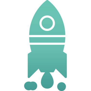 Roket. Web simgesi basit illüstrasyon