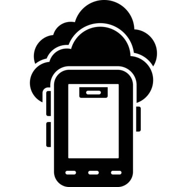 bulut hesaplama simgesi, düz biçim