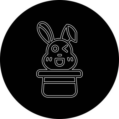 Şirin bir tavşan simgesinin vektör çizimi