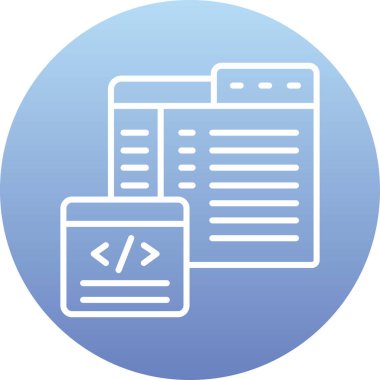 Web geliştirme renk ikonu doldurulmuş ana hatlar biçiminde