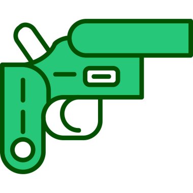 tabanca ikonu beyaz arka planda izole edilmiş düz bir şekilde. polis sembolü vektör illüstrasyonu.