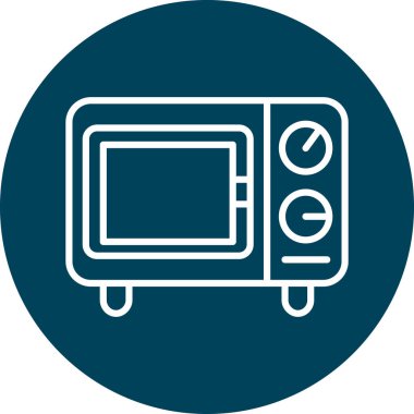 mikrodalga fırın ikonu vektör çizimi