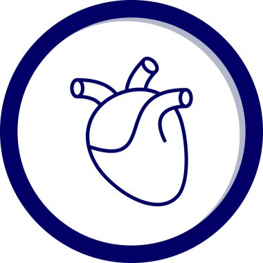 Kalp yuvarlak vektör simgesi