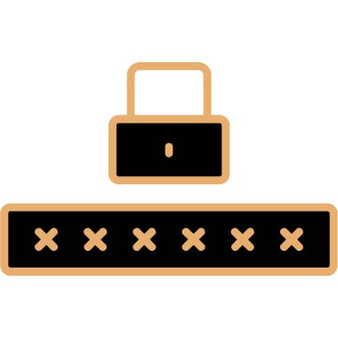 Güvenlik şifresi vektör simgesi. Düz çizim beyaz arkaplanda izole edildi. kilit simgesi.