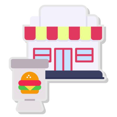 Yemek. Web simgesi basit illüstrasyon