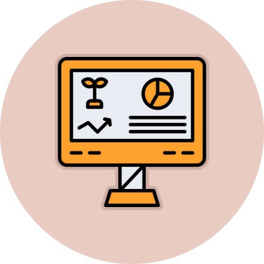 grafik simgesi, ana hat biçimi olan bilgisayar ekranı