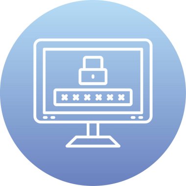 Bilgisayar simgesi izole edilmiş vektör çizimi