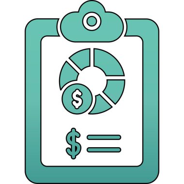 Dolar madeni para simgesi renk ana hatları vektörü