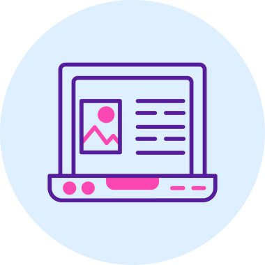 Bir dizüstü bilgisayar simgesinin vektör illüstrasyonu