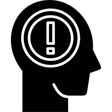 Beyin vektör simgesi. biçim düz grafik sembolü, siyah renk, beyaz arkaplan.