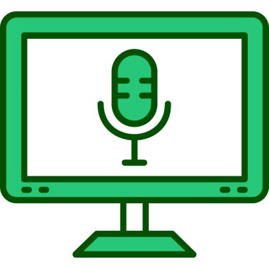 Podcast. Web simgesi basit illüstrasyon