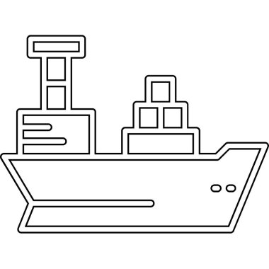 Gemi simgesi. vektör illüstrasyonu