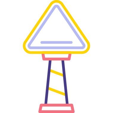 Trafik konisi simgesi vektör çizimi