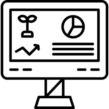 Bilgisayar monitörü. Web simgesi basit illüstrasyon