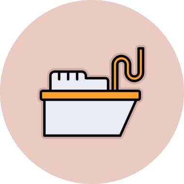 arkaplanda tekne vektör illüstrasyonu