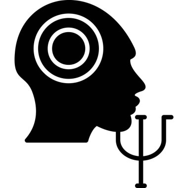 Stetoskopla insan beyninin vektör çizimi