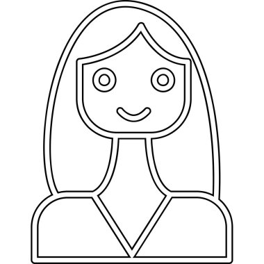 Sevimli küçük kız karakter vektör çizimi tasarımı