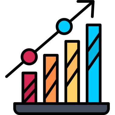 grafik çizelgesi simgesi, vektör illüstrasyonu