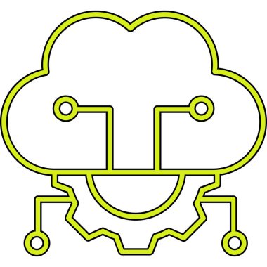 Yeşil ve beyaz bir ikonun vektör illüstrasyonu