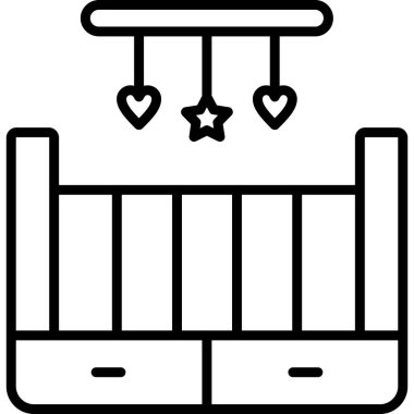 Yatağa. Web simgesi basit illüstrasyon