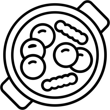 Kızarmış tavuk simgesi, anahat stili