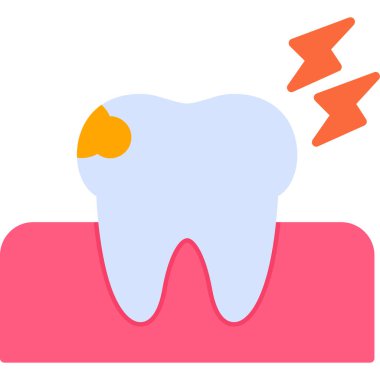 Diş simgesi, vektör illüstrasyonu basit tasarım