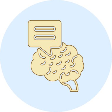 Beyin. Web simgesi vektör illüstrasyonu