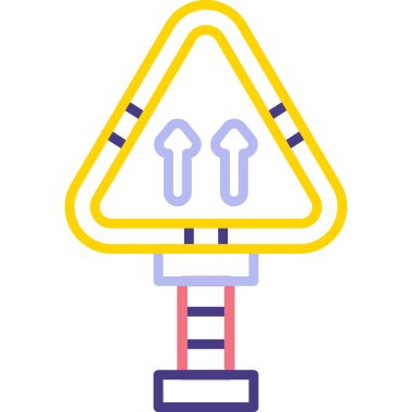 Yol işareti web simgesi basit illüstrasyon