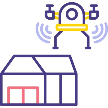 akıllı ev ikonu. Web için akıllı ev vektör simgelerinin özet çizimi