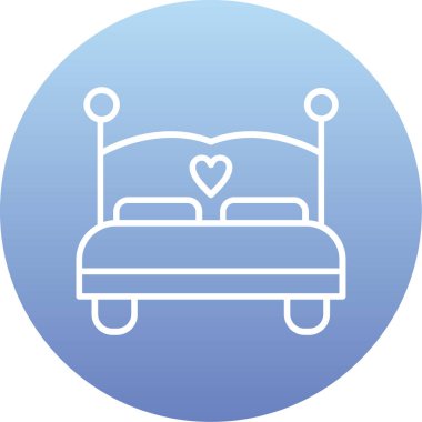 Otel yatağı ikon vektör illüstrasyon tasarımı